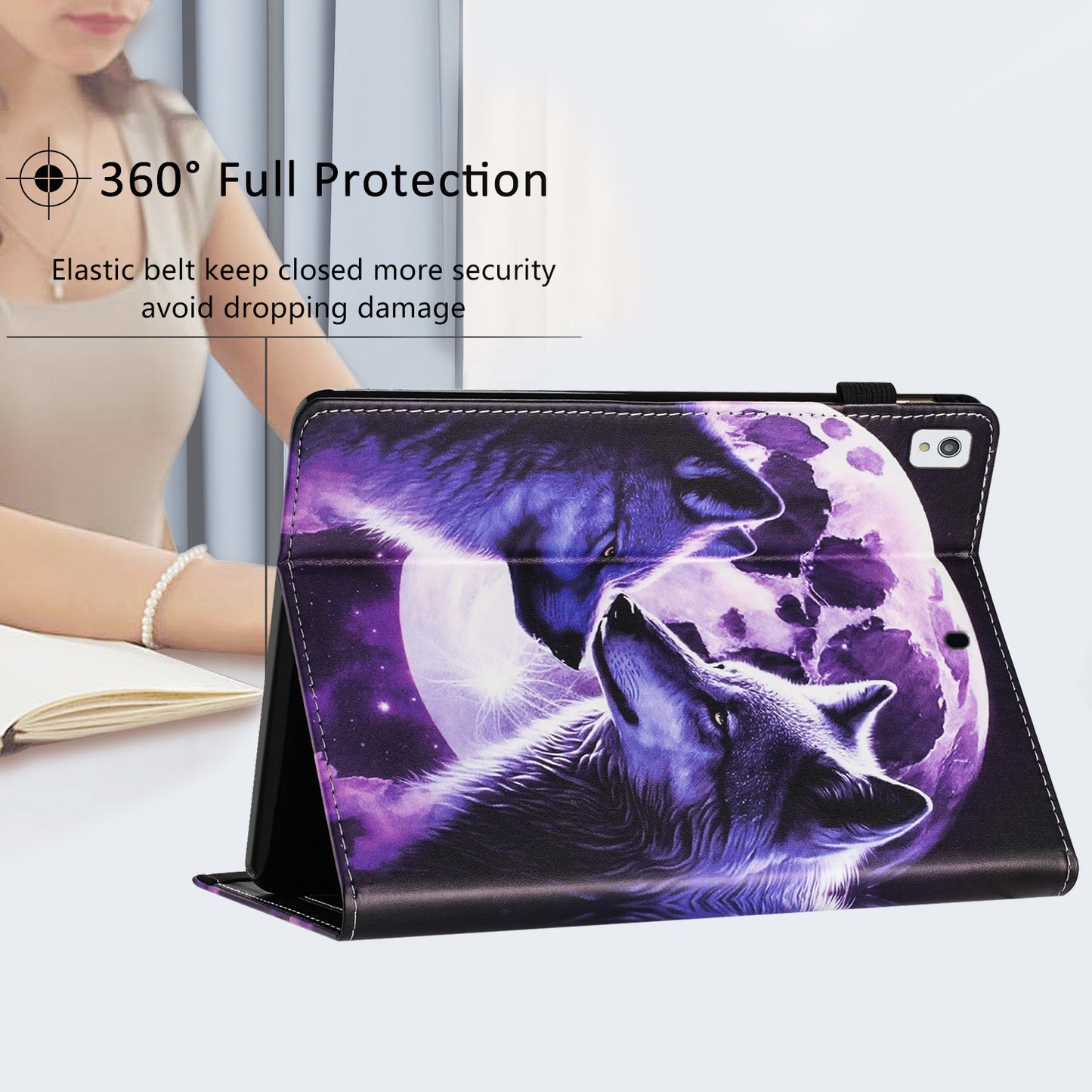 For iPad 10.2 (2020) / (2019) / Air 10.5 inch (2019) Pattern Printing PU Leather Tablet Stand Case Litchi Texture Cover