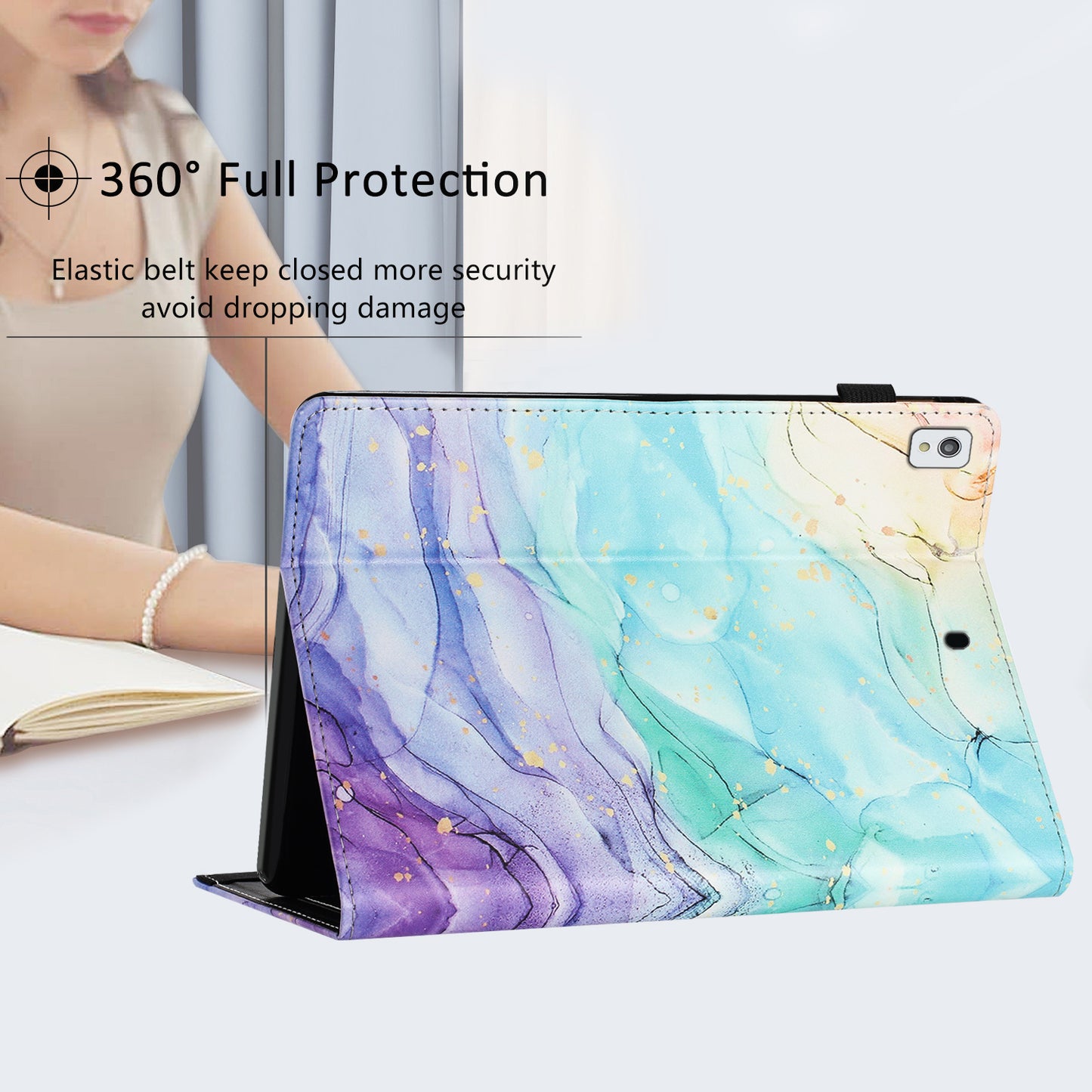 For iPad 10.2 (2020) / (2019) / Air 10.5 inch (2019) Pattern Printing PU Leather Tablet Stand Case Litchi Texture Cover