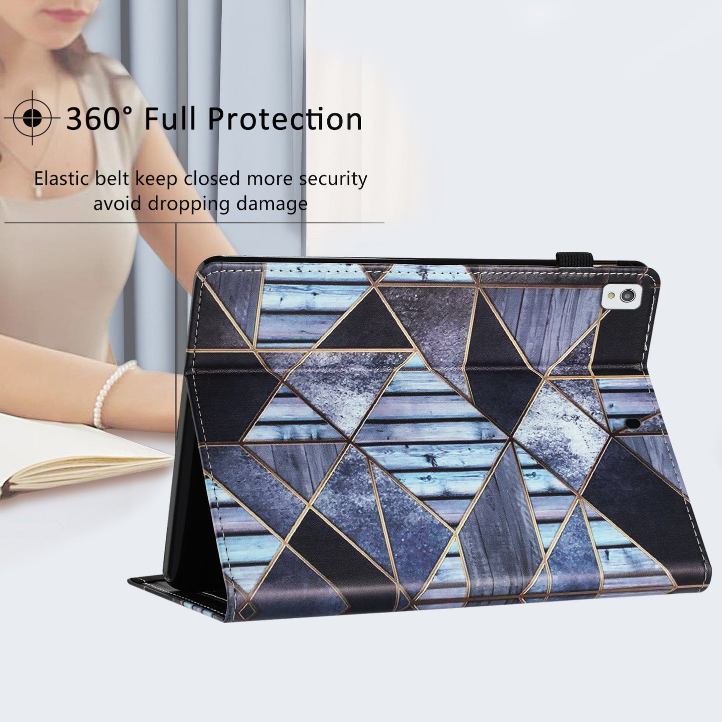 For iPad 10.2 (2020) / (2019) / Air 10.5 inch (2019) Pattern Printing PU Leather Tablet Stand Case Litchi Texture Cover