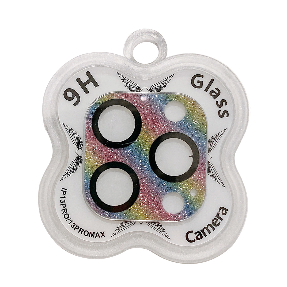MKADI For iPhone 13 Pro Max 6.7 inch / 13 Pro 6.1 inch Camera Lens Protector Glitter 9H Tempered Glass Lens Film