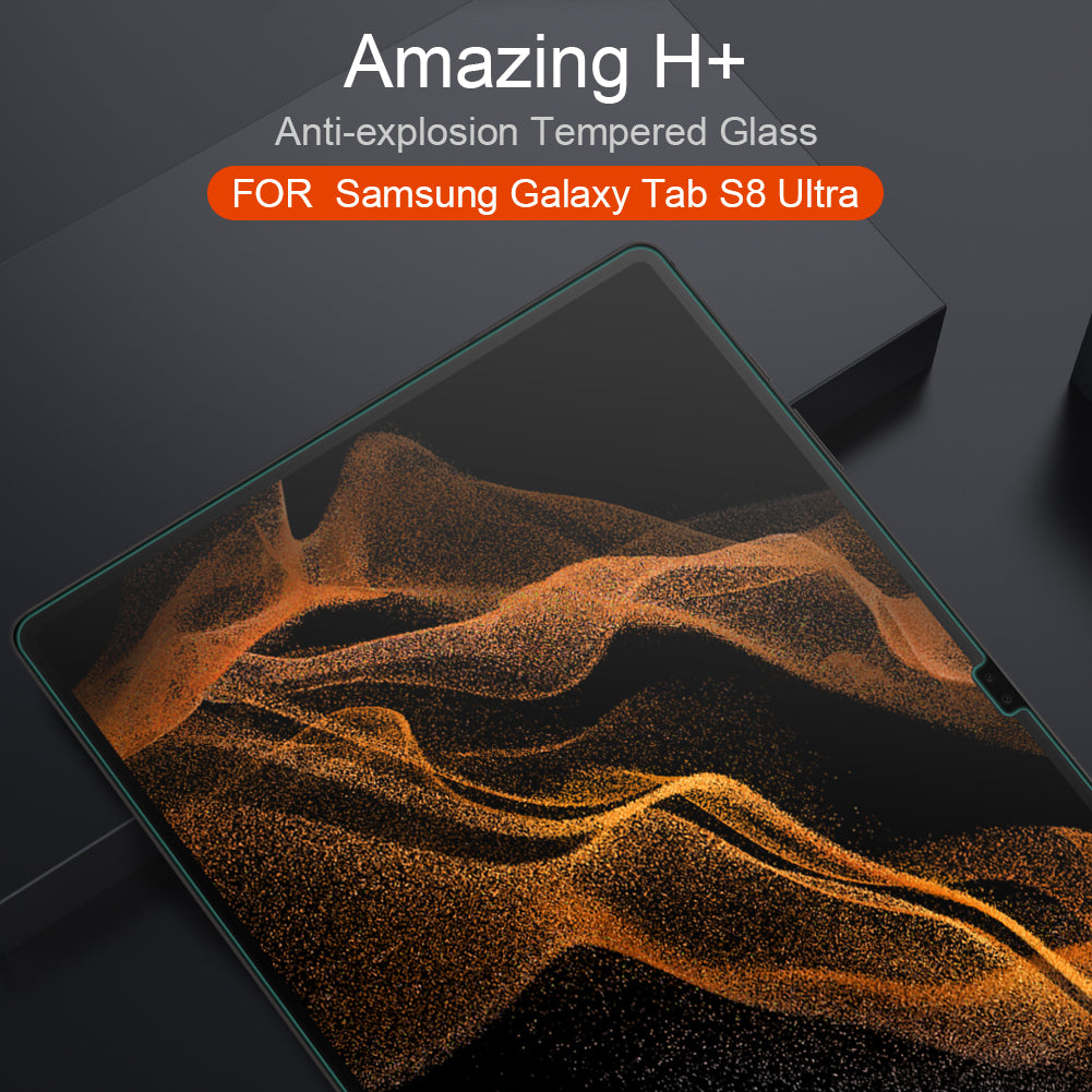 NILLKIN Amazing H+ Series For Samsung Galaxy Tab S9 Ultra / S8 Ultra AGC Glass Screen Protector Film Full Cover Anti-Scratch Tablet Film