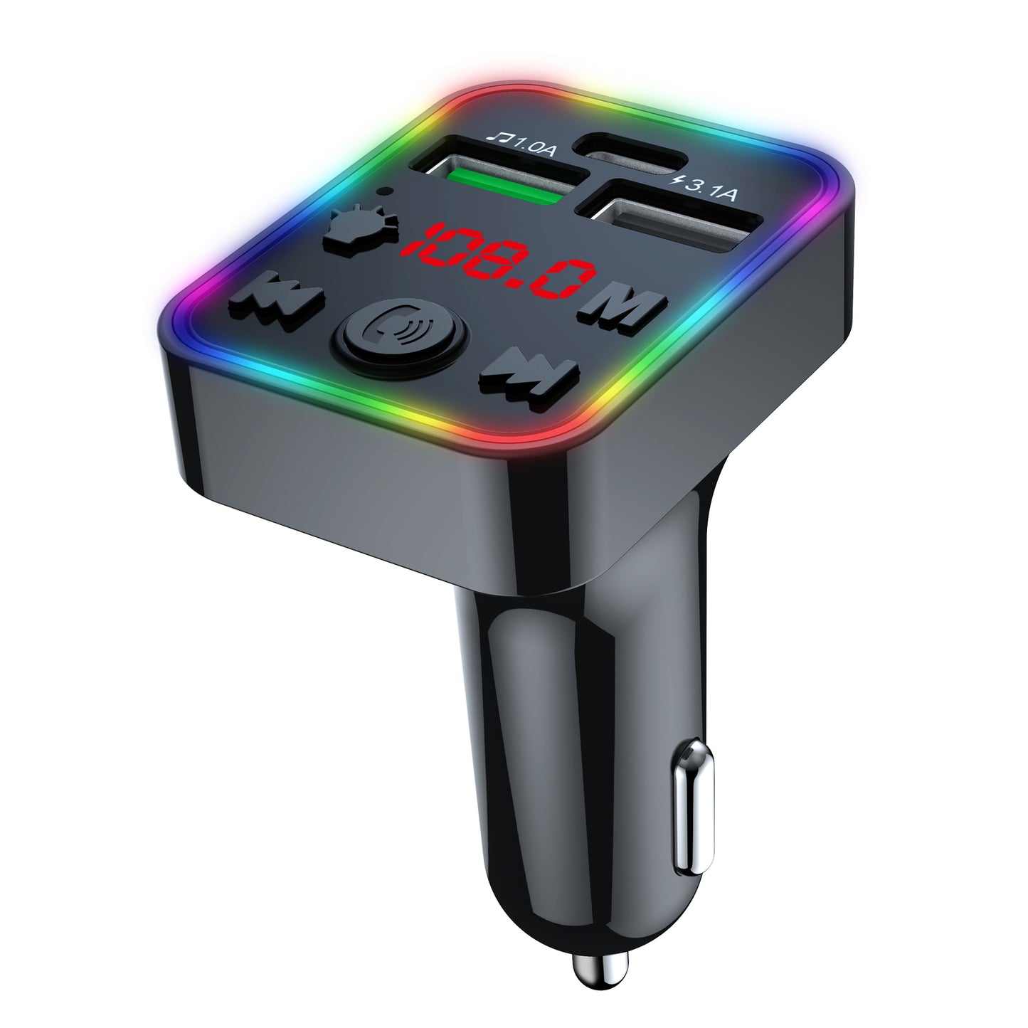 F22 7-Colors LED Wireless Car MP3 Player FM Dual USB Car Charger Smart Bluetooth Calling Car Audio Device