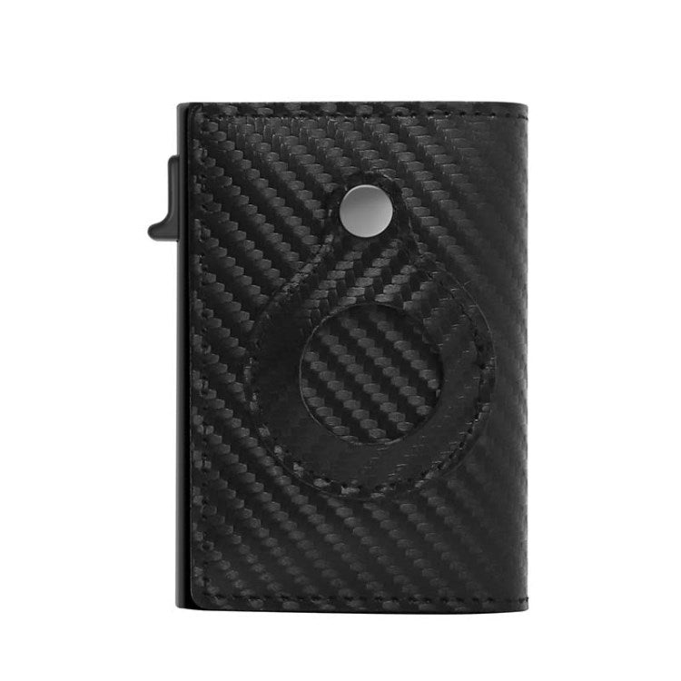 PU Leather RFID Blocking Automatic Pop Up Card Holder Wallet for AirTag Case Purse