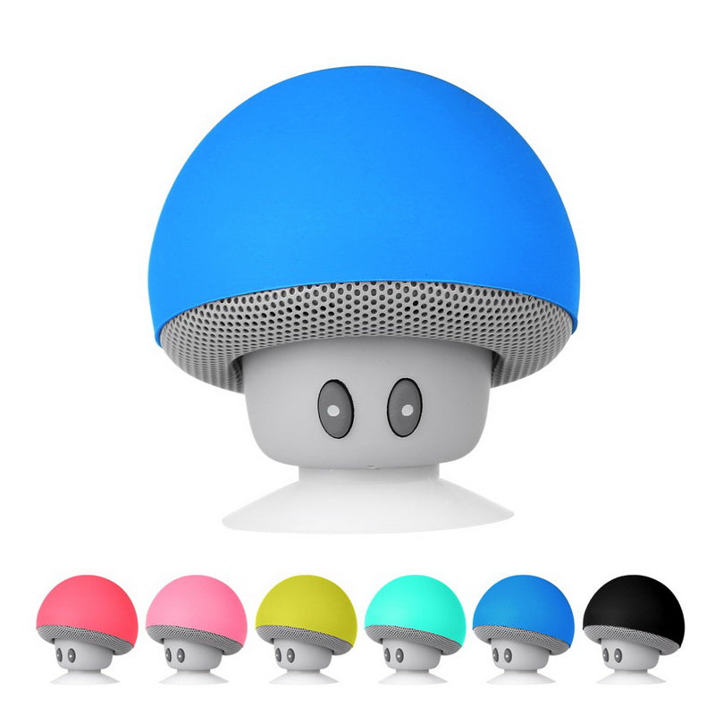 Mushroom Portable Bluetooth Wireless Stereo Speaker Mini Subwoofer with Suction Cup and Mic