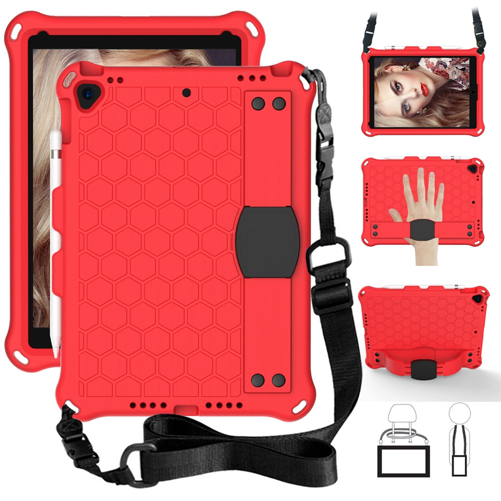 Honeycomb Texture EVA Tablet Hybrid Shell with Shoulder Strap for iPad 10.2 (2021)/(2020)/(2019)/iPad Pro 10.5-inch (2017)/iPad Air 10.5 inch (2019)