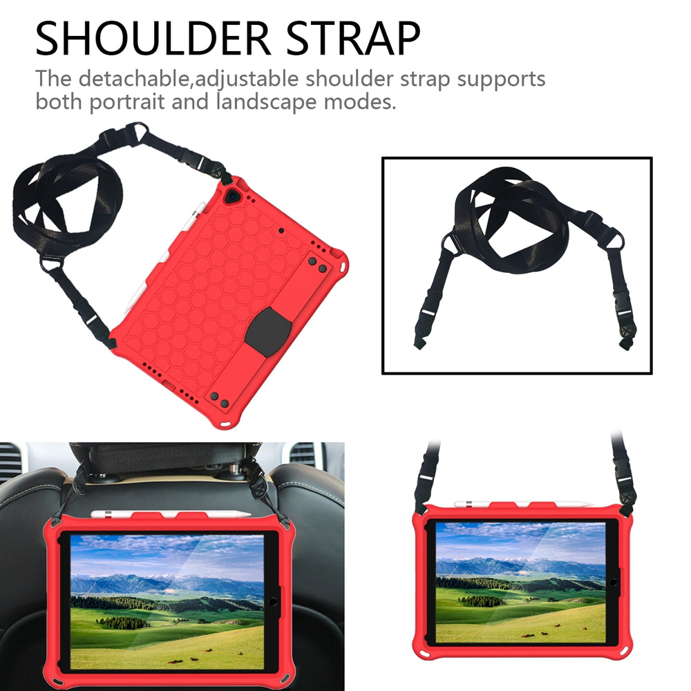 Honeycomb Texture EVA Tablet Hybrid Shell with Shoulder Strap for iPad 10.2 (2021)/(2020)/(2019)/iPad Pro 10.5-inch (2017)/iPad Air 10.5 inch (2019)