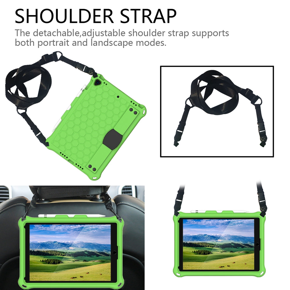 Honeycomb Texture EVA Tablet Hybrid Shell with Shoulder Strap for iPad 10.2 (2021)/(2020)/(2019)/iPad Pro 10.5-inch (2017)/iPad Air 10.5 inch (2019)