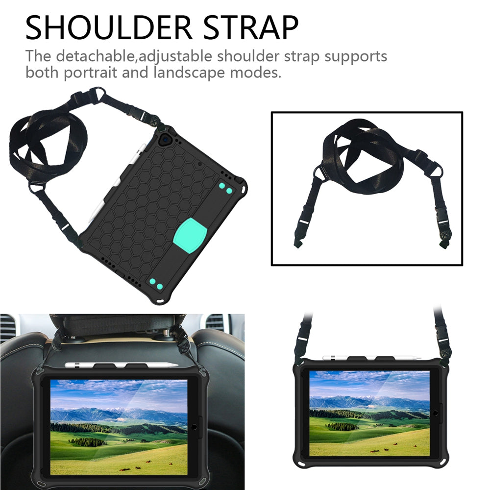 Honeycomb Texture EVA Tablet Hybrid Shell with Shoulder Strap for iPad 10.2 (2021)/(2020)/(2019)/iPad Pro 10.5-inch (2017)/iPad Air 10.5 inch (2019)