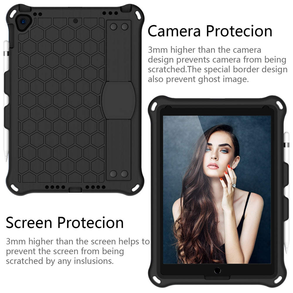 Honeycomb Texture EVA Tablet Hybrid Shell with Shoulder Strap for iPad 10.2 (2021)/(2020)/(2019)/iPad Pro 10.5-inch (2017)/iPad Air 10.5 inch (2019)