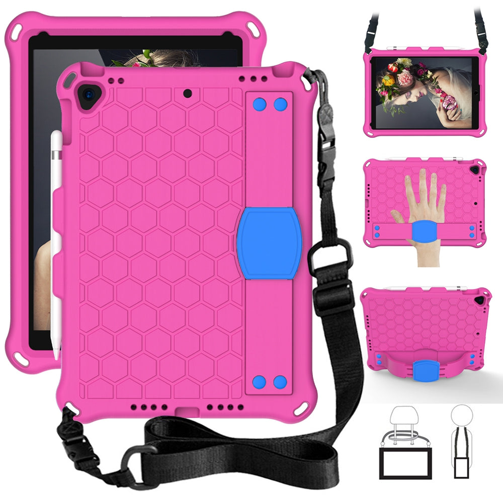 Honeycomb Texture EVA Tablet Hybrid Shell with Shoulder Strap for iPad 10.2 (2021)/(2020)/(2019)/iPad Pro 10.5-inch (2017)/iPad Air 10.5 inch (2019)