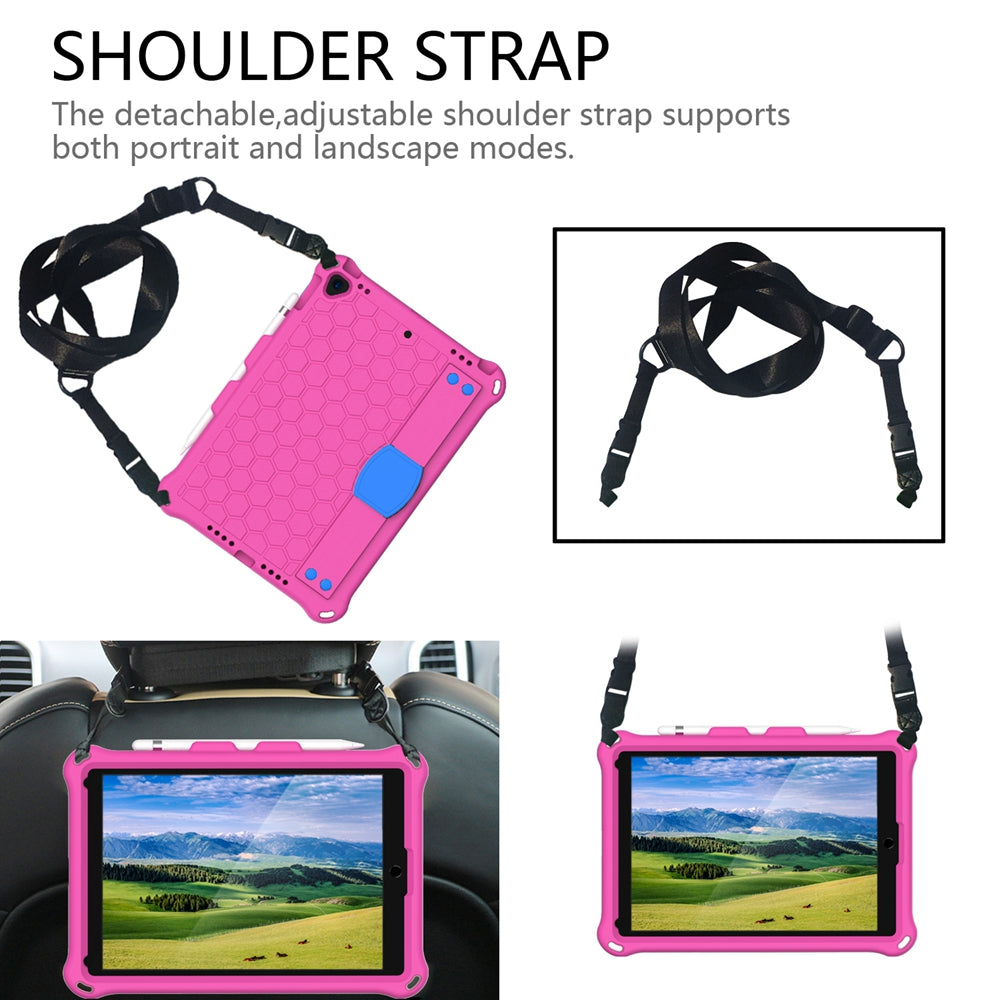 Honeycomb Texture EVA Tablet Hybrid Shell with Shoulder Strap for iPad 10.2 (2021)/(2020)/(2019)/iPad Pro 10.5-inch (2017)/iPad Air 10.5 inch (2019)
