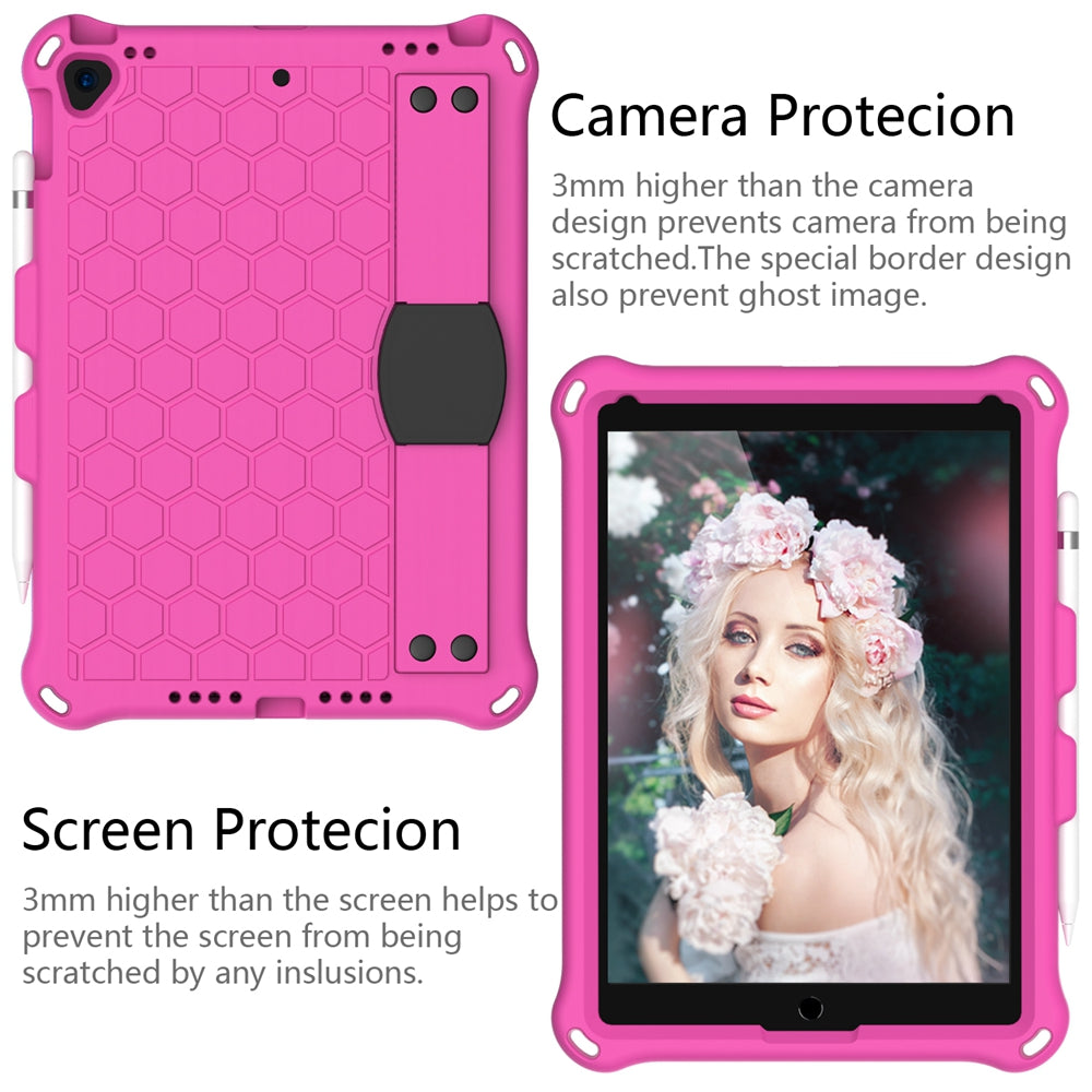 Honeycomb Texture EVA Tablet Hybrid Shell with Shoulder Strap for iPad 10.2 (2021)/(2020)/(2019)/iPad Pro 10.5-inch (2017)/iPad Air 10.5 inch (2019)