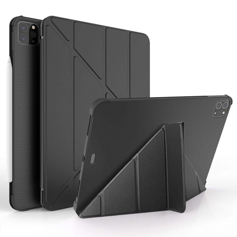 For iPad Pro 11-inch (2021)(2020)(2018) Tri-fold Stand Leather Protective Tablet Cover Case with Pen Slot