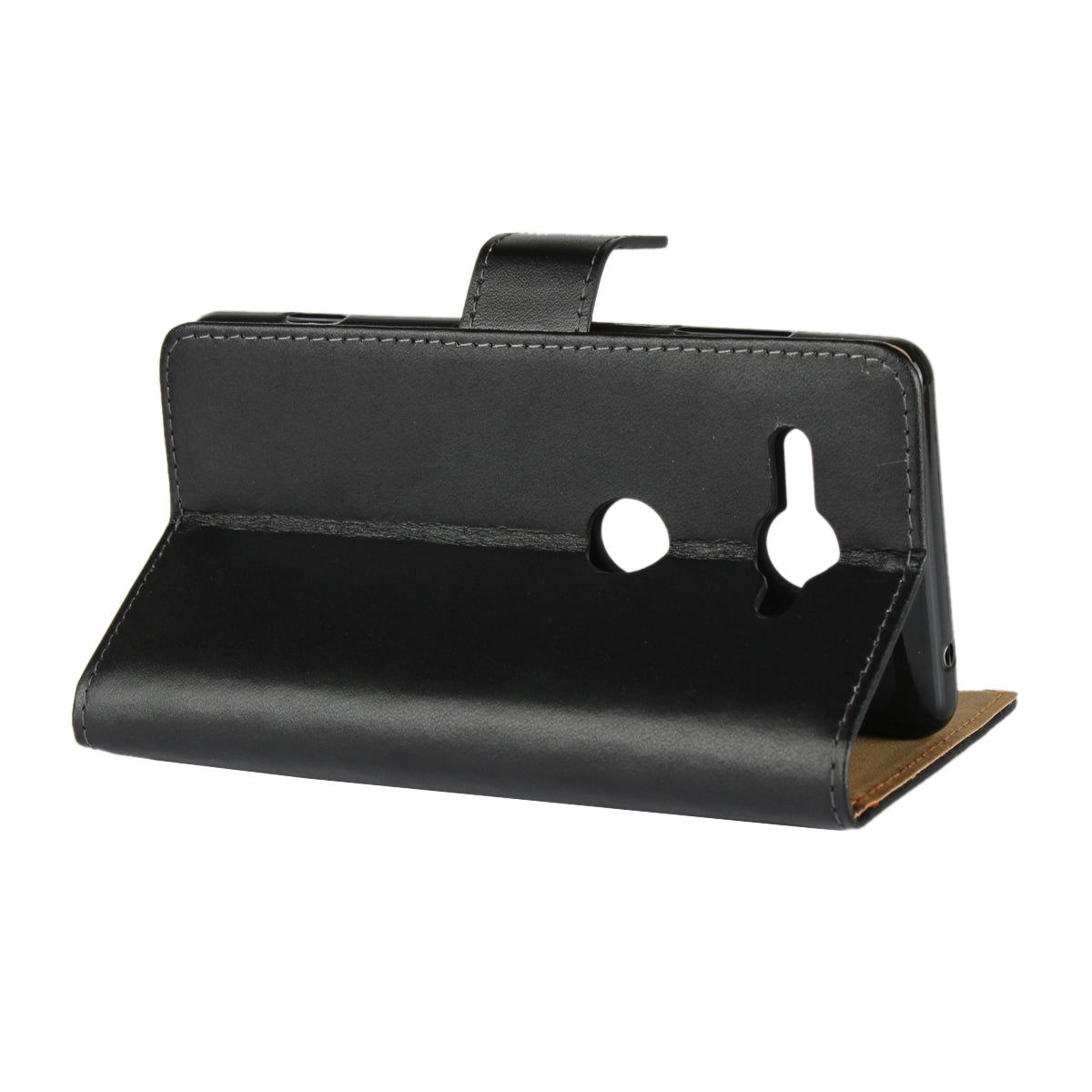 Genuine Leather Wallet Stand Phone Case for Sony Xperia XZ2 Compact