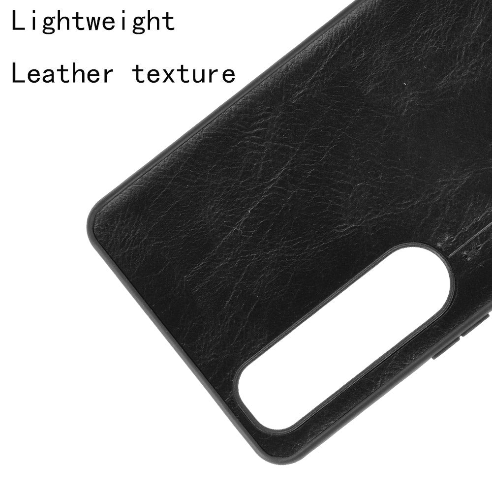 Litchi Texture PU Leather Coated PC Mobile Casing for Sony Sony Xperia 1 III 5G