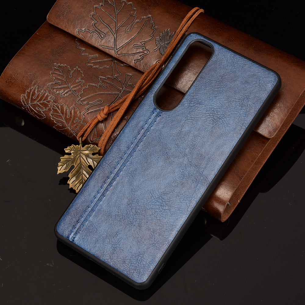 Litchi Texture PU Leather Coated PC Mobile Casing for Sony Sony Xperia 1 III 5G