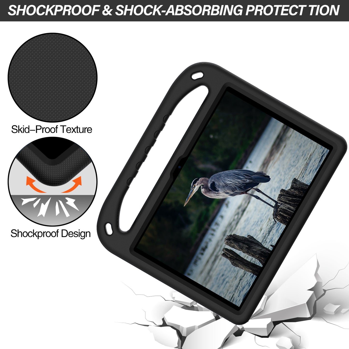 Shock-Absorbed Hand-Hold Grip EVA Tablet Case with Kickstand for Huawei Enjoy Tablet 2 10.1/MatePad T 10S 10.1 inch/MatePad T 10 9.7 inch/Honor Pad 6 10.1-inch/Pad X6 9.7 inch