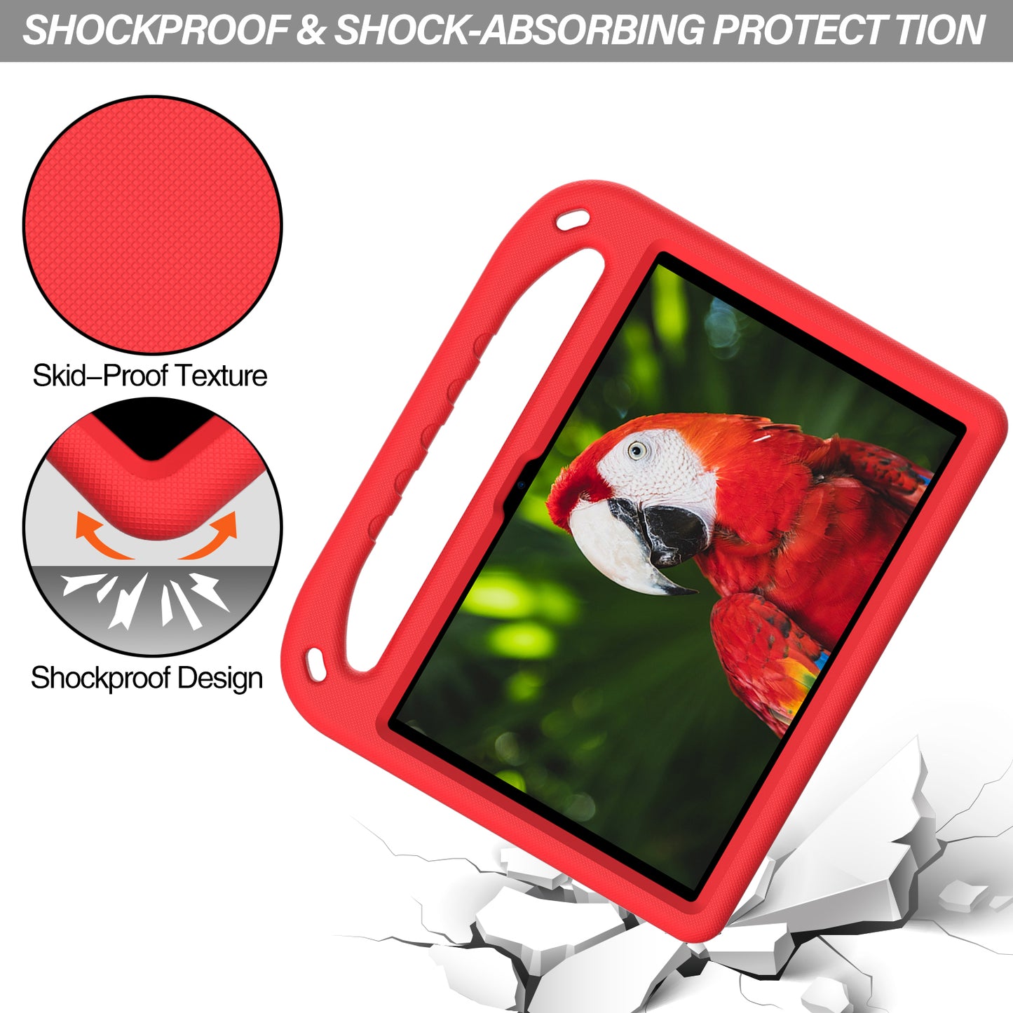 Shock-Absorbed Hand-Hold Grip EVA Tablet Case with Kickstand for Huawei Enjoy Tablet 2 10.1/MatePad T 10S 10.1 inch/MatePad T 10 9.7 inch/Honor Pad 6 10.1-inch/Pad X6 9.7 inch