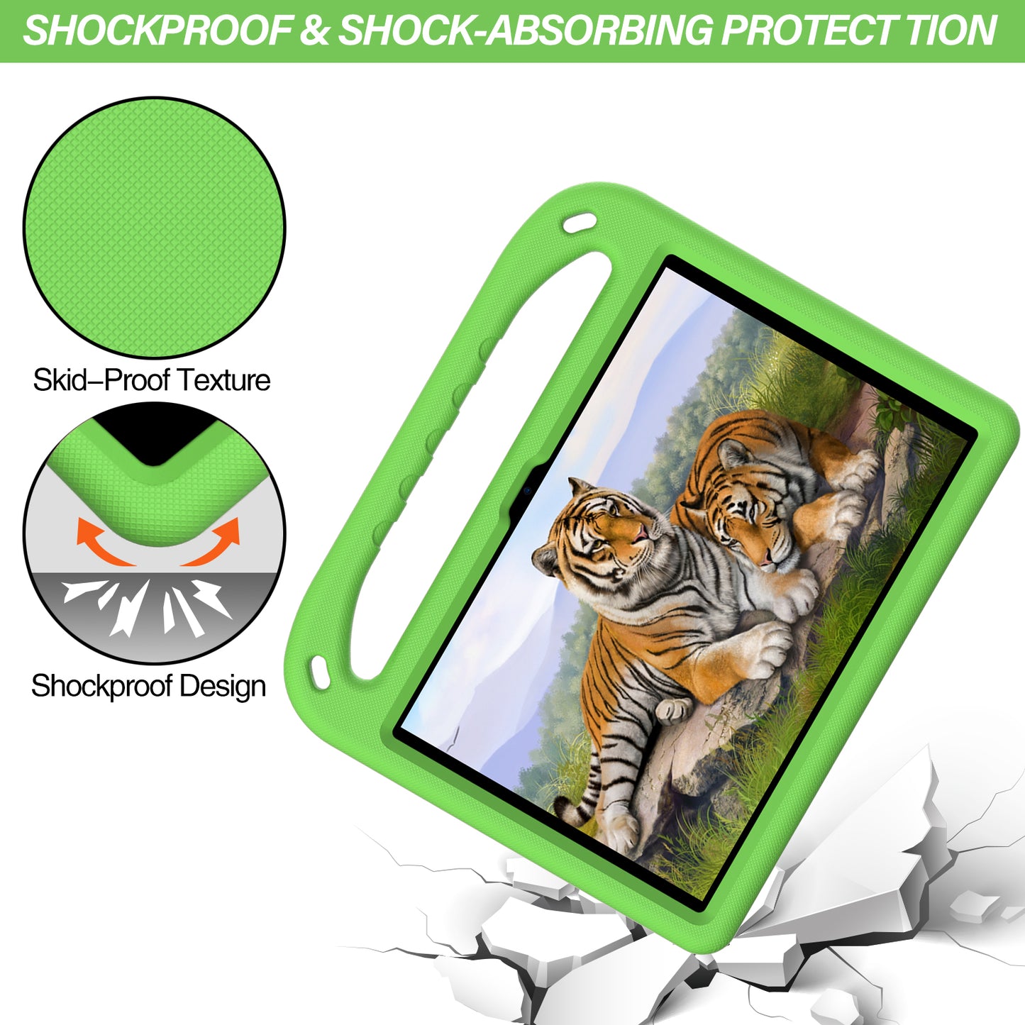 Shock-Absorbed Hand-Hold Grip EVA Tablet Case with Kickstand for Huawei Enjoy Tablet 2 10.1/MatePad T 10S 10.1 inch/MatePad T 10 9.7 inch/Honor Pad 6 10.1-inch/Pad X6 9.7 inch
