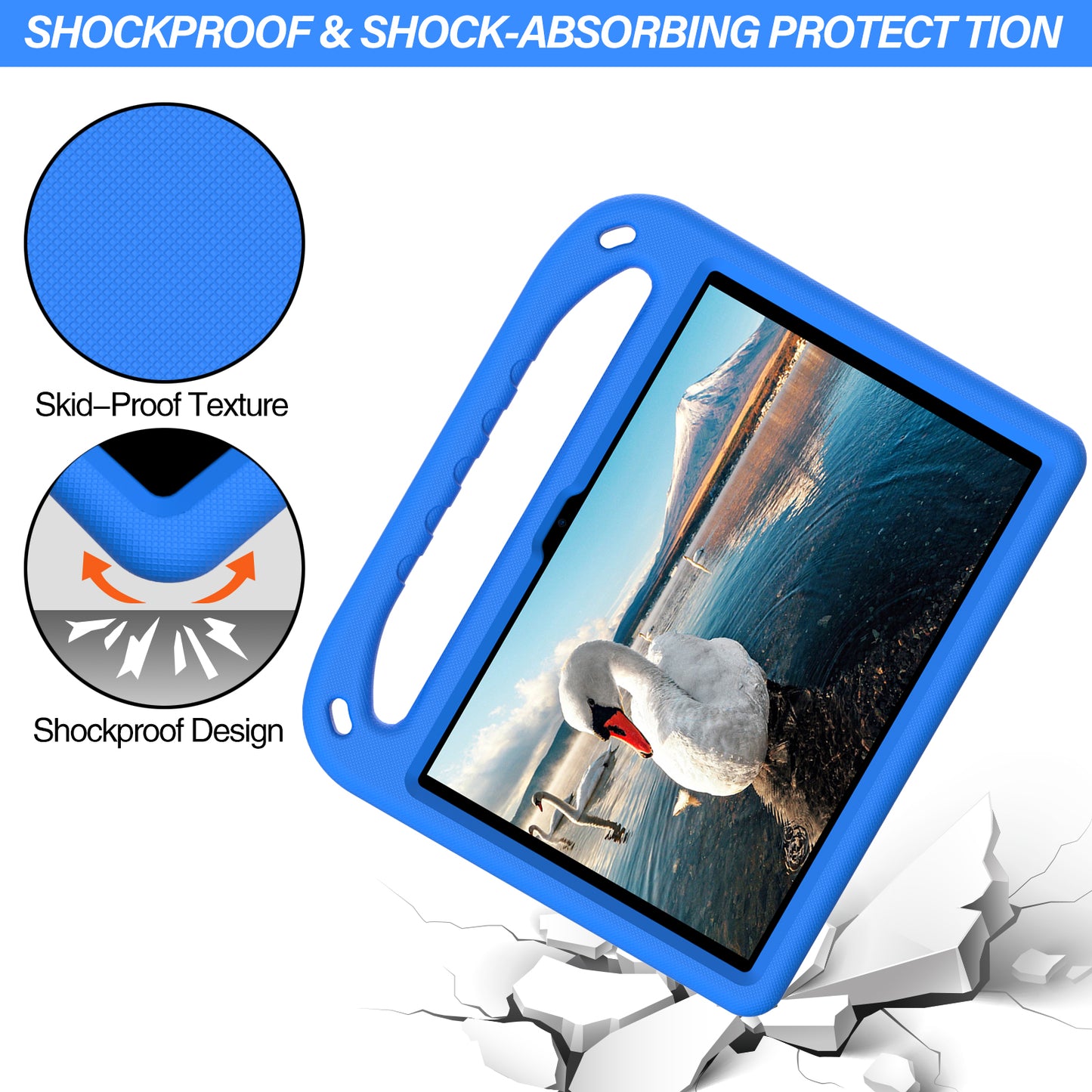 Shock-Absorbed Hand-Hold Grip EVA Tablet Case with Kickstand for Huawei Enjoy Tablet 2 10.1/MatePad T 10S 10.1 inch/MatePad T 10 9.7 inch/Honor Pad 6 10.1-inch/Pad X6 9.7 inch