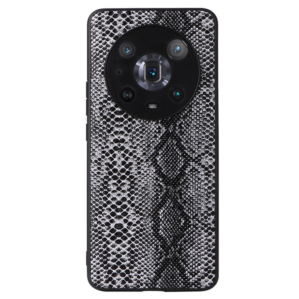 For Honor Magic4 Pro Anti-scratch Phone Case Textured PU Leather Coated TPU +PC Hybrid Protective Cover