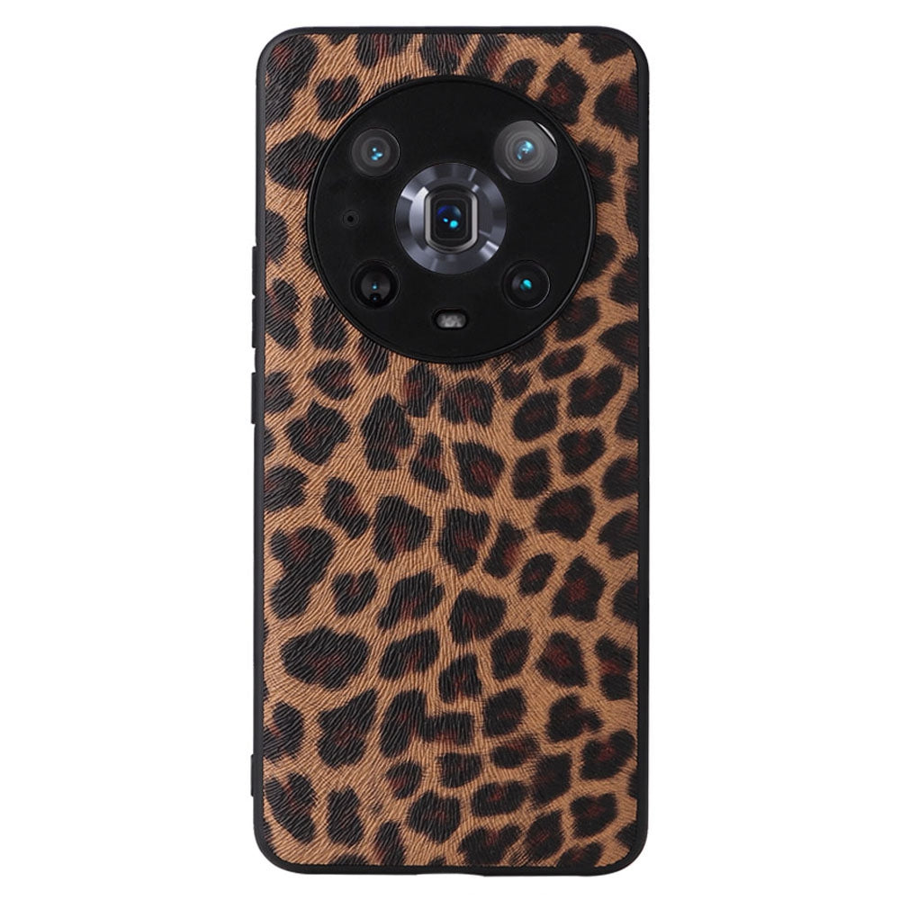 For Honor Magic4 Pro Anti-scratch Phone Case Textured PU Leather Coated TPU +PC Hybrid Protective Cover