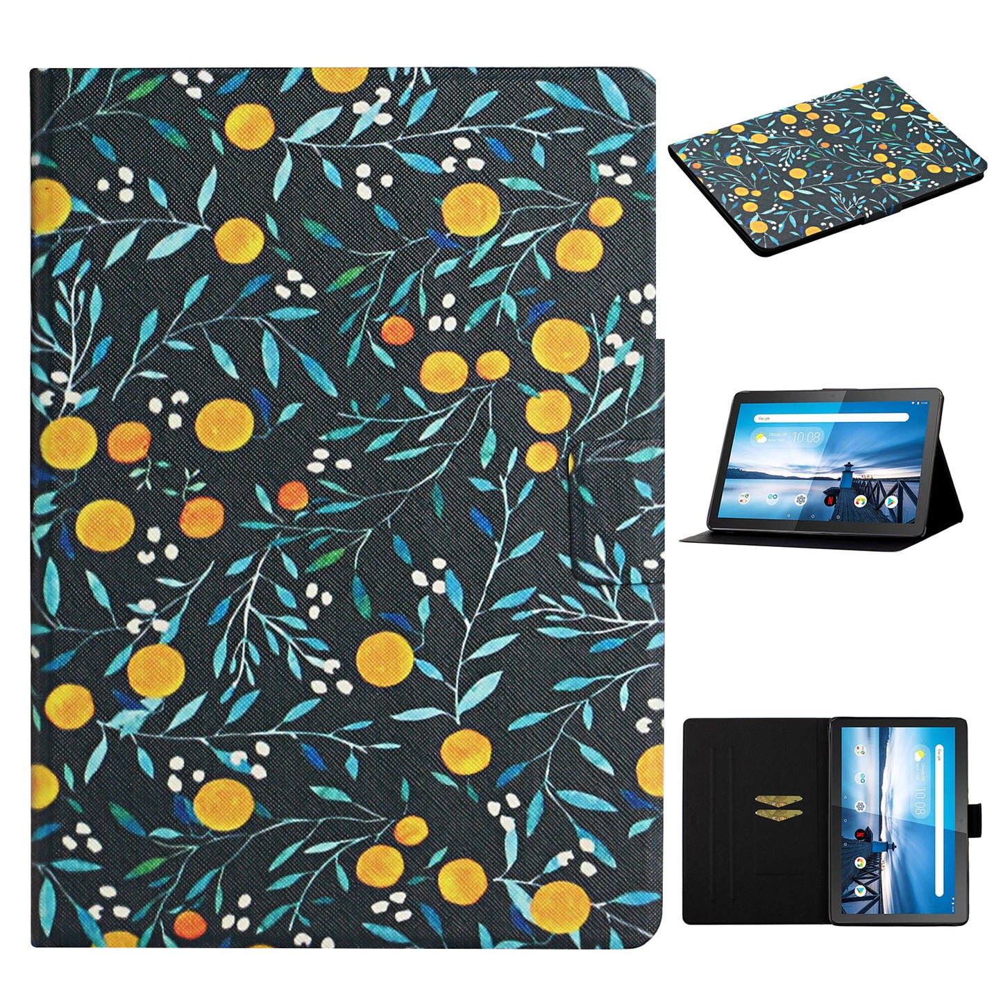 Flower Pattern Printing Tablet Cover for Lenovo Tab M10 TB-X605F