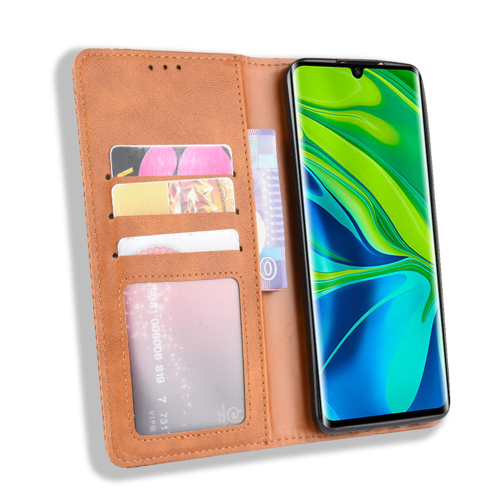 Retro PU Leather Cell Shell Casing for Xiaomi Mi Note 10/Note 10 Pro/CC9 Pro