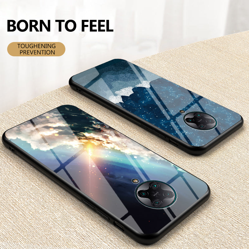 Starry Sky Pattern Tempered Glass + PC + TPU Combo Case for Xiaomi Redmi K30 Pro/Poco F2 Pro