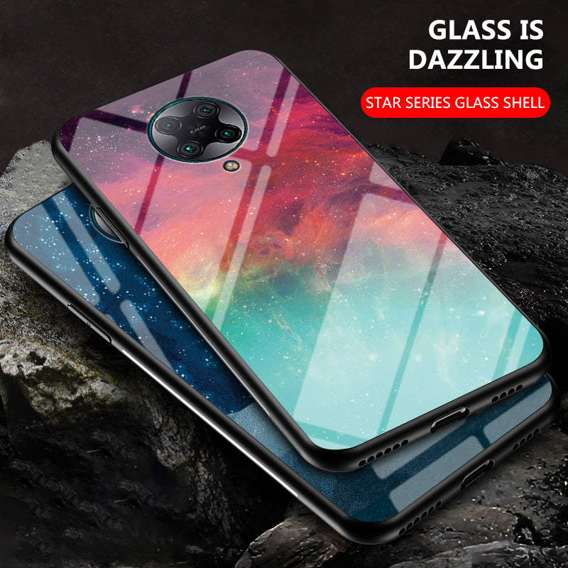 Starry Sky Pattern Tempered Glass + PC + TPU Combo Case for Xiaomi Redmi K30 Pro/Poco F2 Pro
