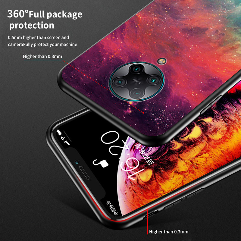 Starry Sky Pattern Tempered Glass + PC + TPU Combo Case for Xiaomi Redmi K30 Pro/Poco F2 Pro