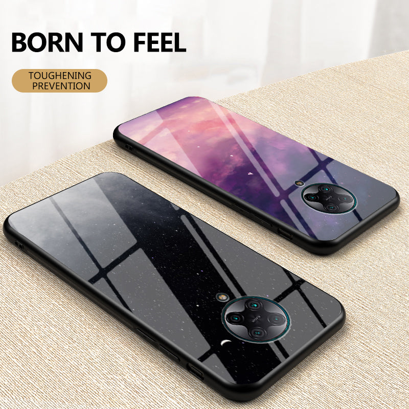 Starry Sky Pattern Tempered Glass + PC + TPU Combo Case for Xiaomi Redmi K30 Pro/Poco F2 Pro