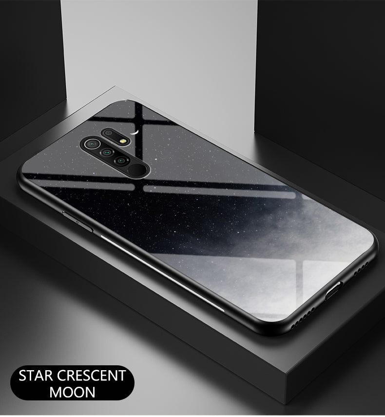 Starry Sky Tempered Glass + PC + TPU Combo Case Shell for Xiaomi Redmi 9