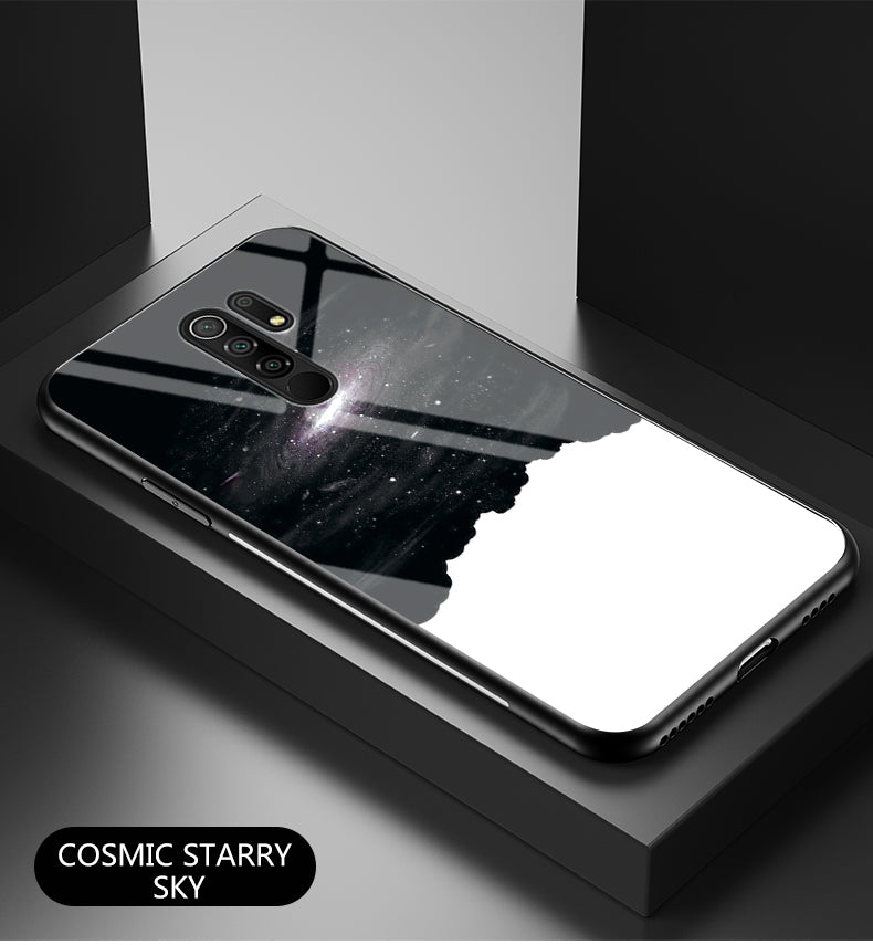 Starry Sky Tempered Glass + PC + TPU Combo Case Shell for Xiaomi Redmi 9