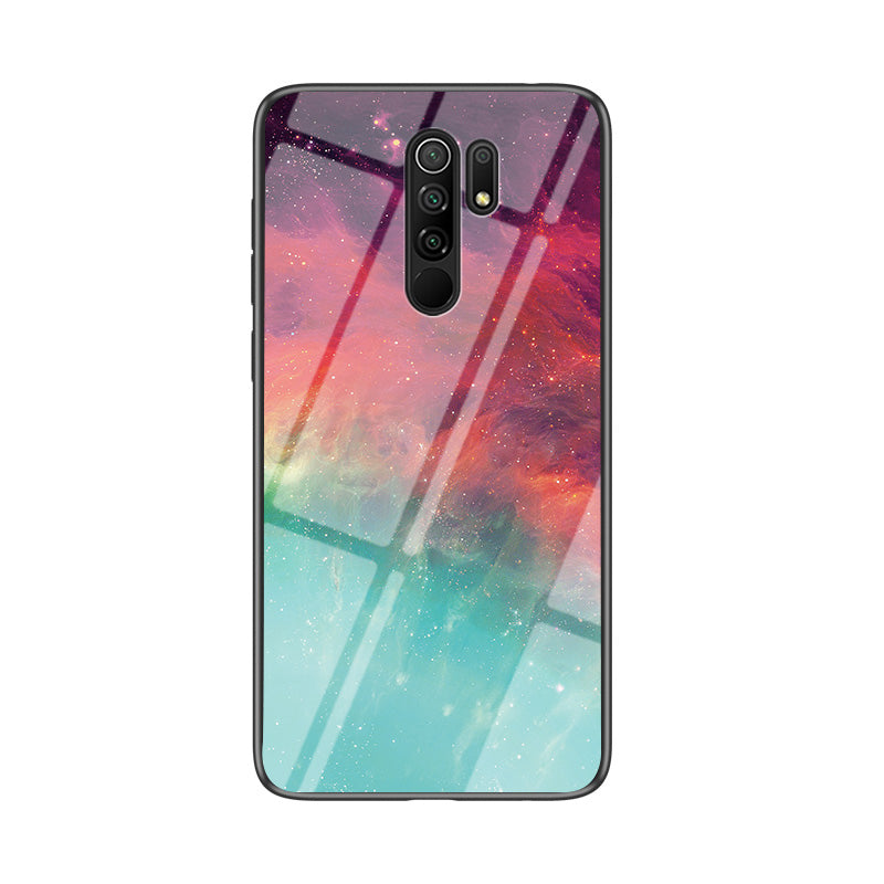 Starry Sky Tempered Glass + PC + TPU Combo Case Shell for Xiaomi Redmi 9