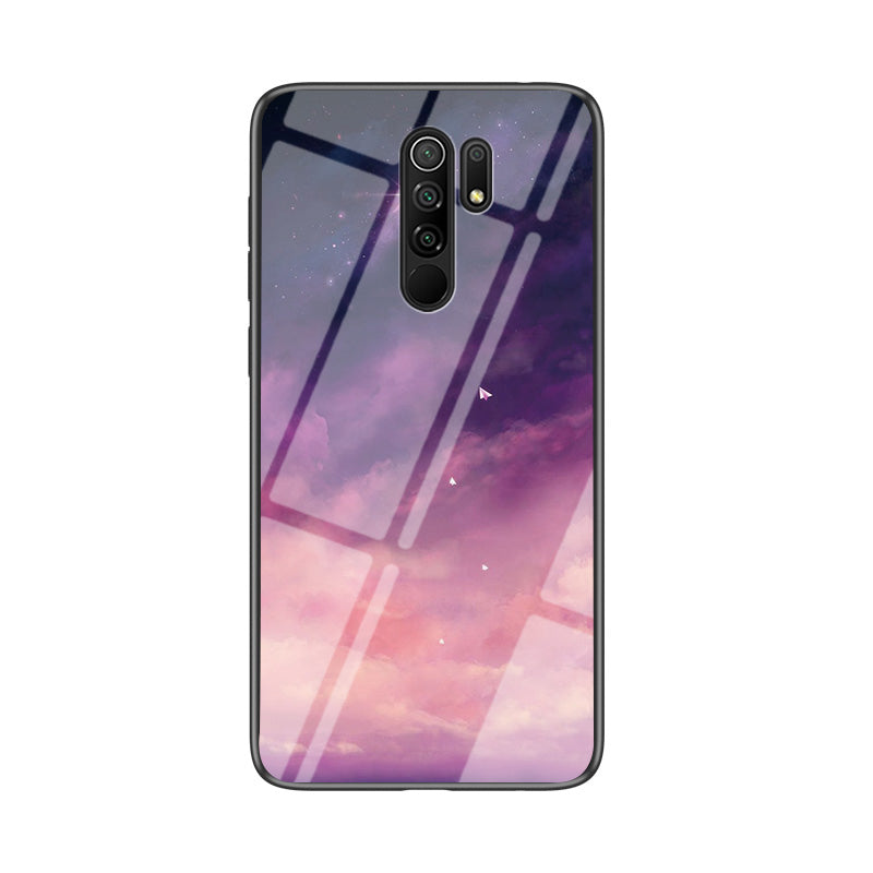 Starry Sky Tempered Glass + PC + TPU Combo Case Shell for Xiaomi Redmi 9