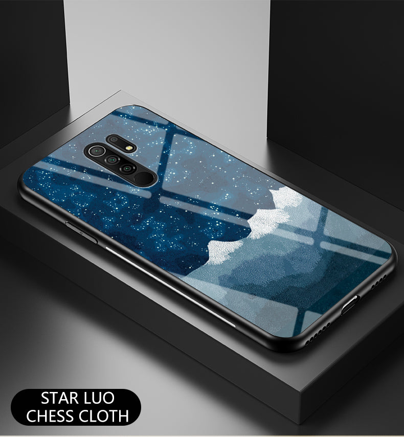Starry Sky Tempered Glass + PC + TPU Combo Case Shell for Xiaomi Redmi 9