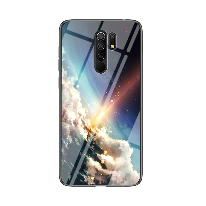 Starry Sky Tempered Glass + PC + TPU Combo Case Shell for Xiaomi Redmi 9