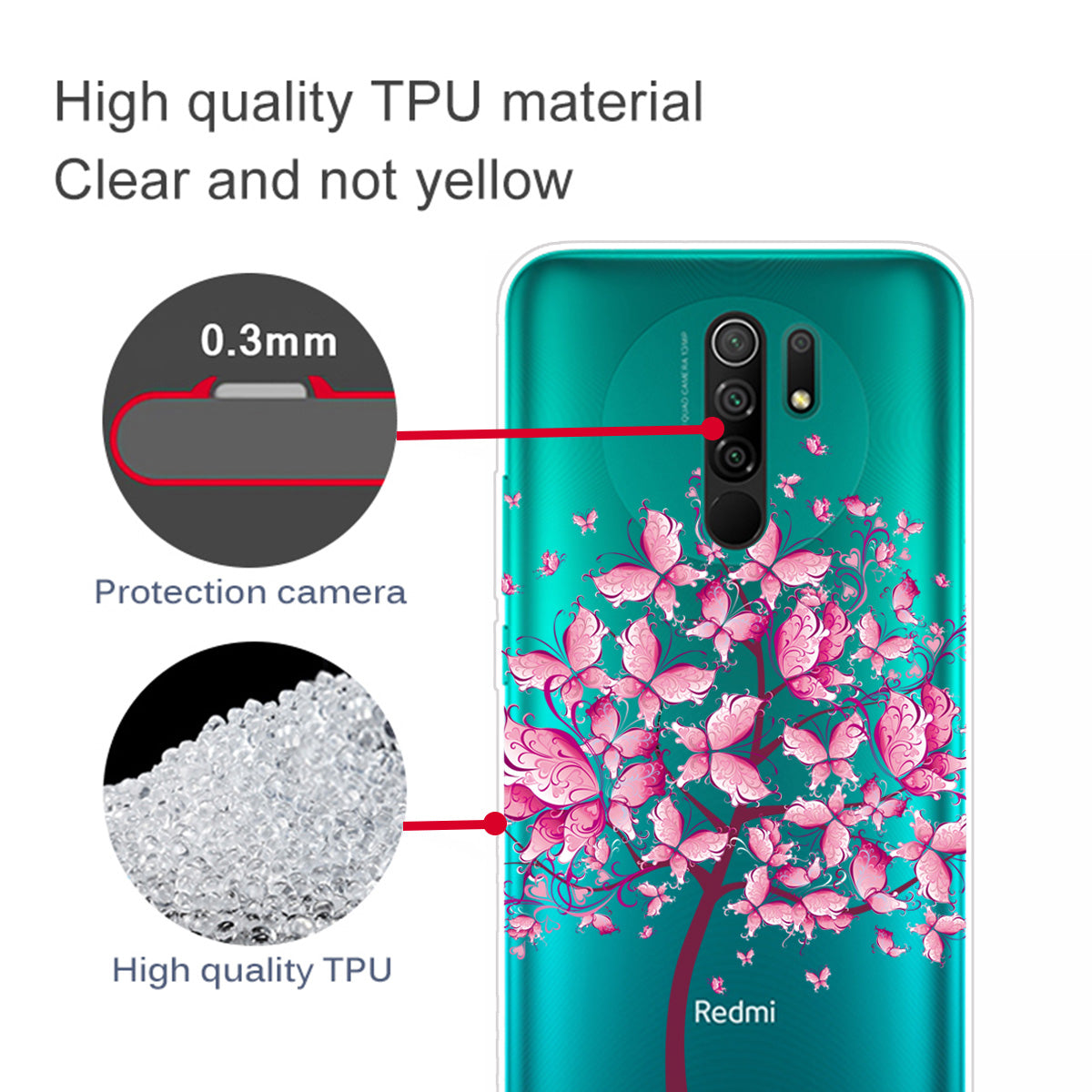 Pattern Printing Soft TPU Mobile Phone Case for Xiaomi Redmi 9