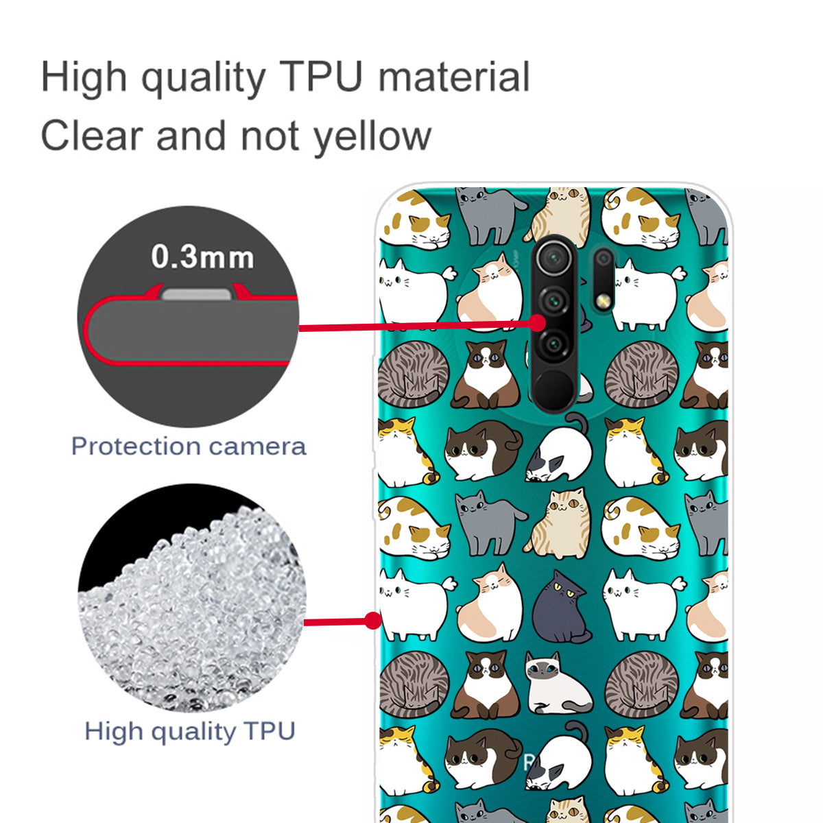 Pattern Printing Soft TPU Mobile Phone Case for Xiaomi Redmi 9