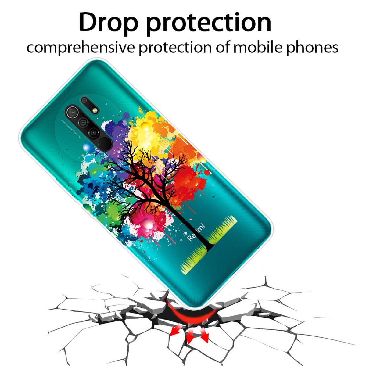 Pattern Printing Soft TPU Mobile Phone Case for Xiaomi Redmi 9