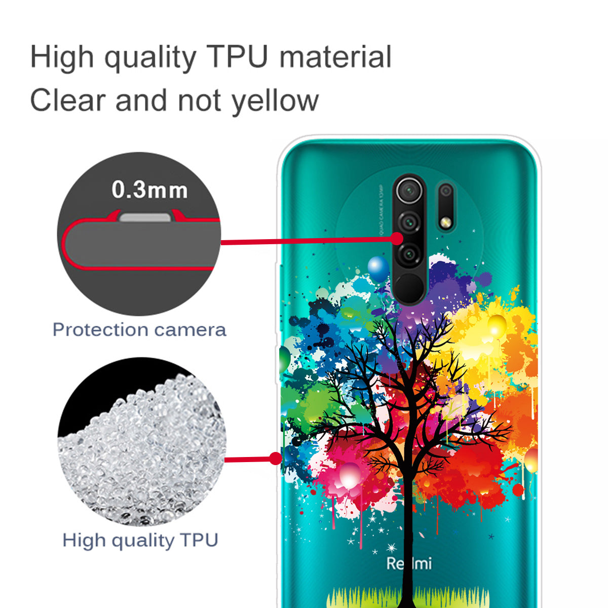 Pattern Printing Soft TPU Mobile Phone Case for Xiaomi Redmi 9