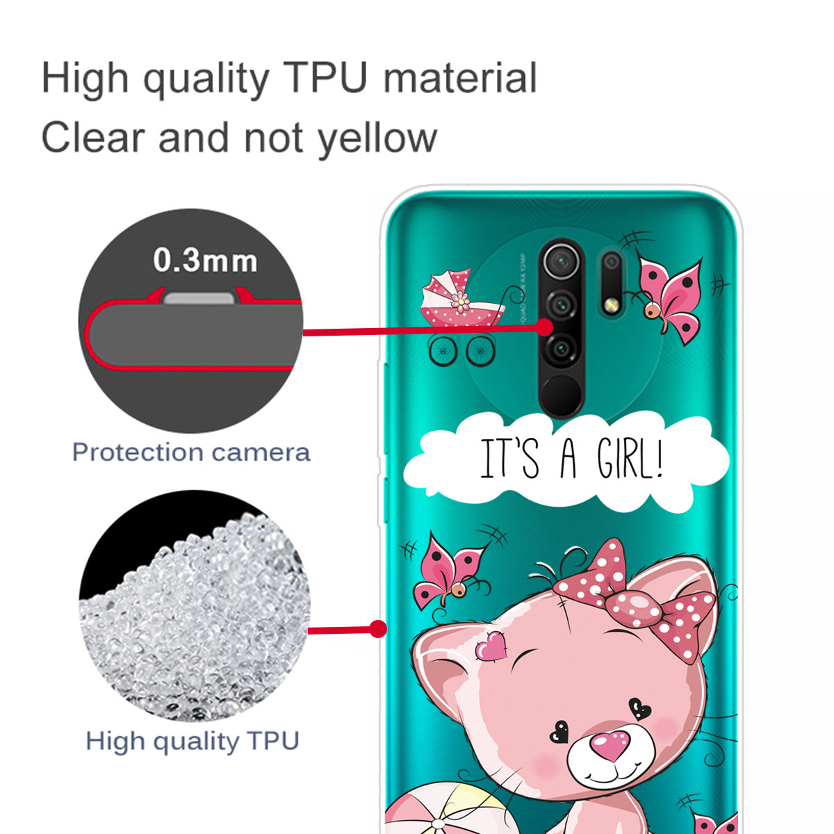 Pattern Printing Soft TPU Mobile Phone Case for Xiaomi Redmi 9