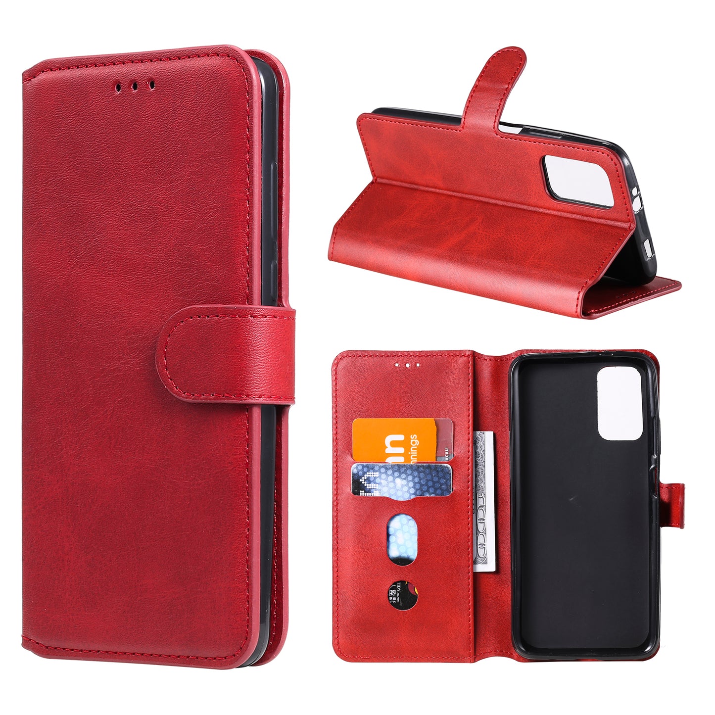 Classic Wallet Stand Flip Leather Phone Case for Xiaomi Poco M3 / Redmi Note 9 4G (Qualcomm Snapdragon 662) / Redmi 9T / Redmi 9 Power