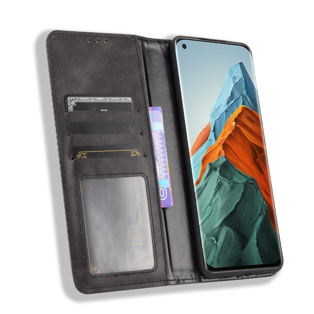 Vintage Style Phone Case Wallet Stand Magnetic Closure Leather Cover for Xiaomi Mi 11 Pro