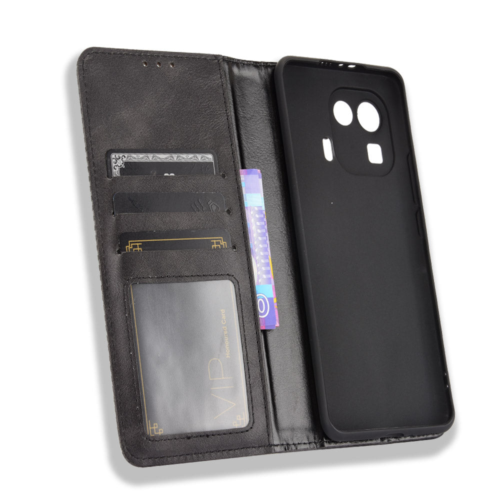 Vintage Style Phone Case Wallet Stand Magnetic Closure Leather Cover for Xiaomi Mi 11 Pro
