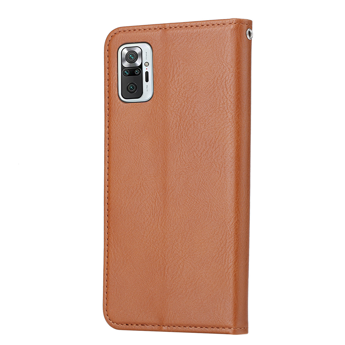 Wallet Stand Auto-absorbed Leather Protector Phone Cover for Xiaomi Redmi Note 10 4G / Redmi Note 10S / Poco M5s 4G