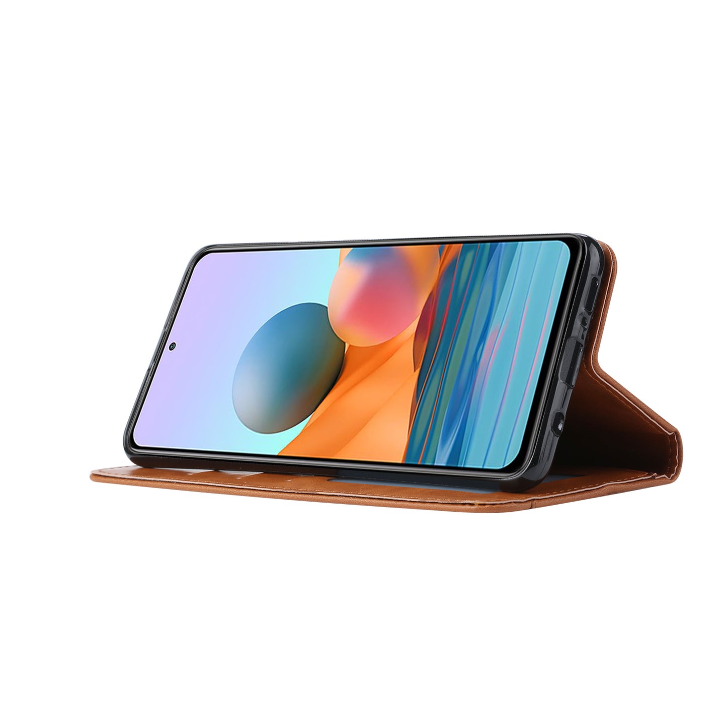 Wallet Stand Auto-absorbed Leather Protector Phone Cover for Xiaomi Redmi Note 10 4G / Redmi Note 10S / Poco M5s 4G