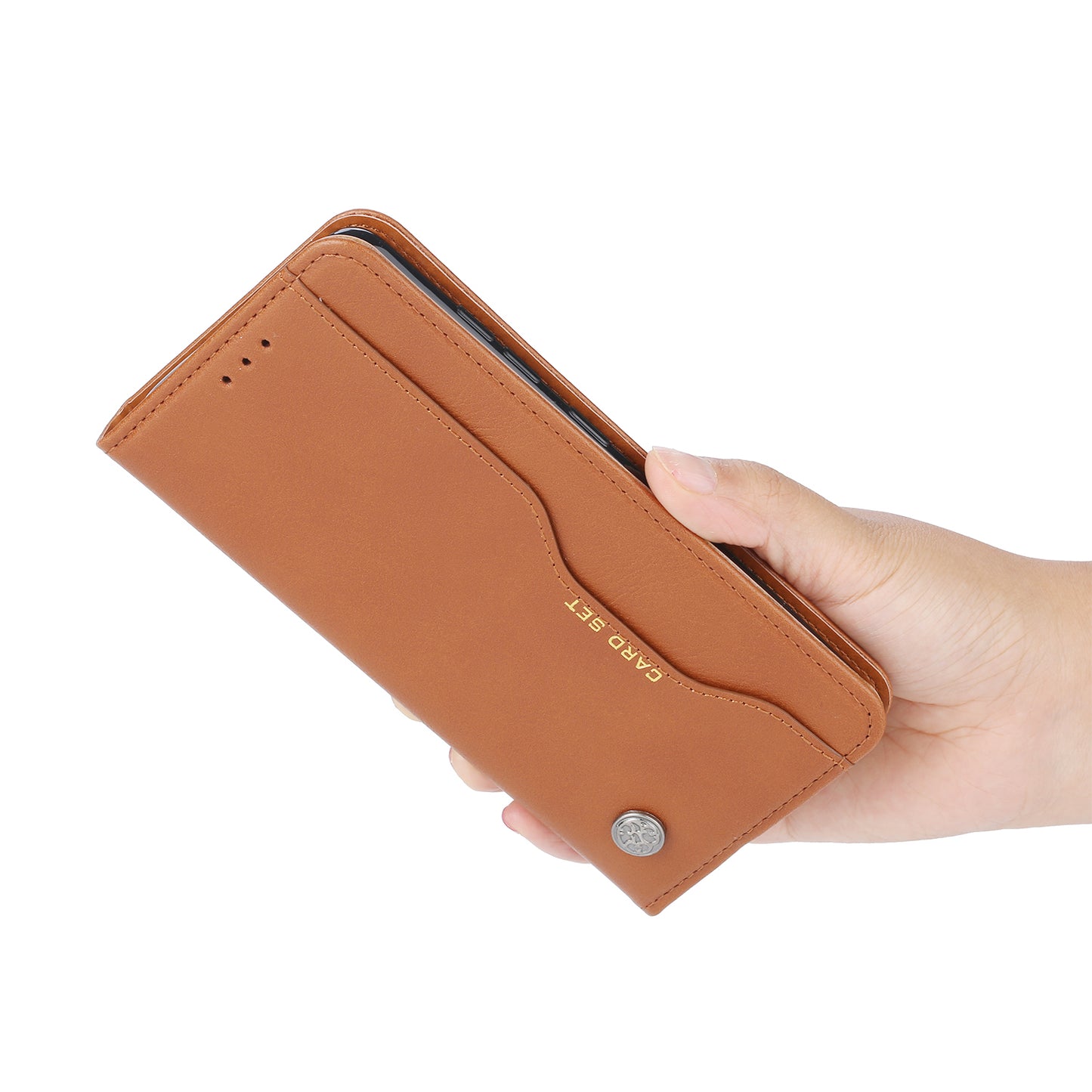 Wallet Stand Auto-absorbed Leather Protector Phone Cover for Xiaomi Redmi Note 10 4G / Redmi Note 10S / Poco M5s 4G