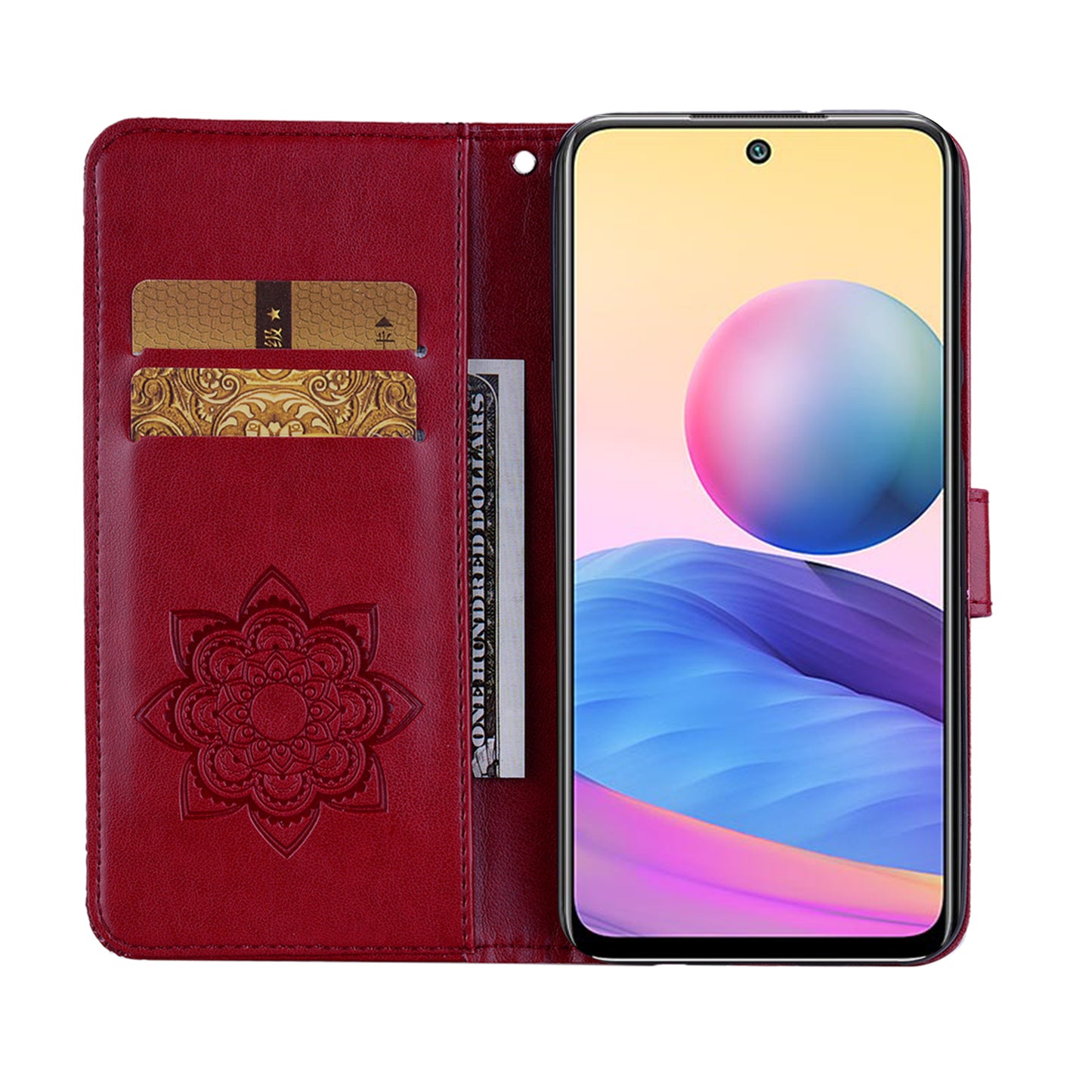 Owl Imprint Rhinestone Decor Leather Phone Cover for Xiaomi Redmi Note 10 5G/Poco M3 Pro 5G/4G